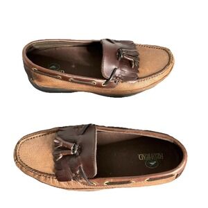 RedHead Mens Brown Leather Kiltie Tassel Loafers Boat Shoes Slip On Size 9.5M